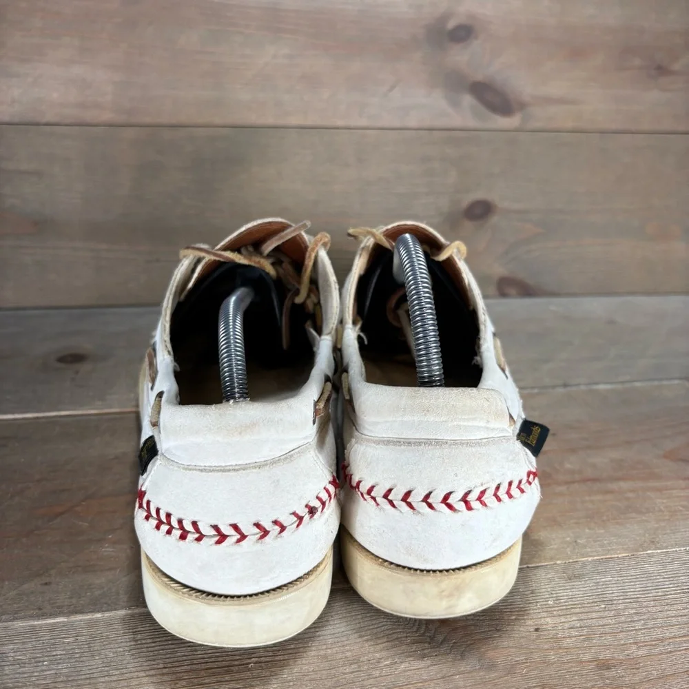 Allen Edmonds fastball mens size 9 shoes white leather comfort boat shoes